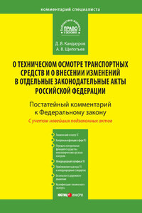 Комментарий к Федеральному закону от 1 июля 2011 г. № 170-ФЗ «О техническом осмотре транспортных средств и о внесении изменений в отдельные законодательные акты Российской Федерации» (постатейный)